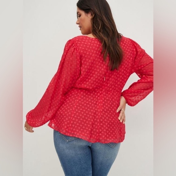 Torrid Plus Size Peplum Chiffon Heart Blouse - Picture 4 of 13